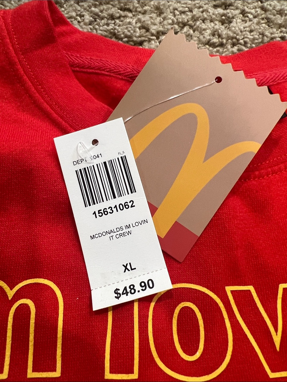 MAD Engine Red Crewneck Sweatshirt with Yellow Graphic - Picture 3 of 4